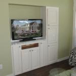 entertainment center in white